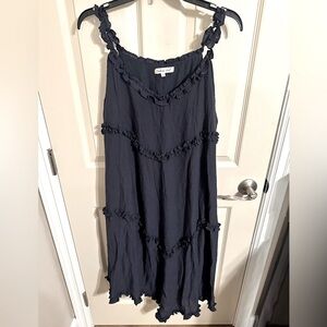 Indigo Soul Asymmetrical Dress in Navy Blue